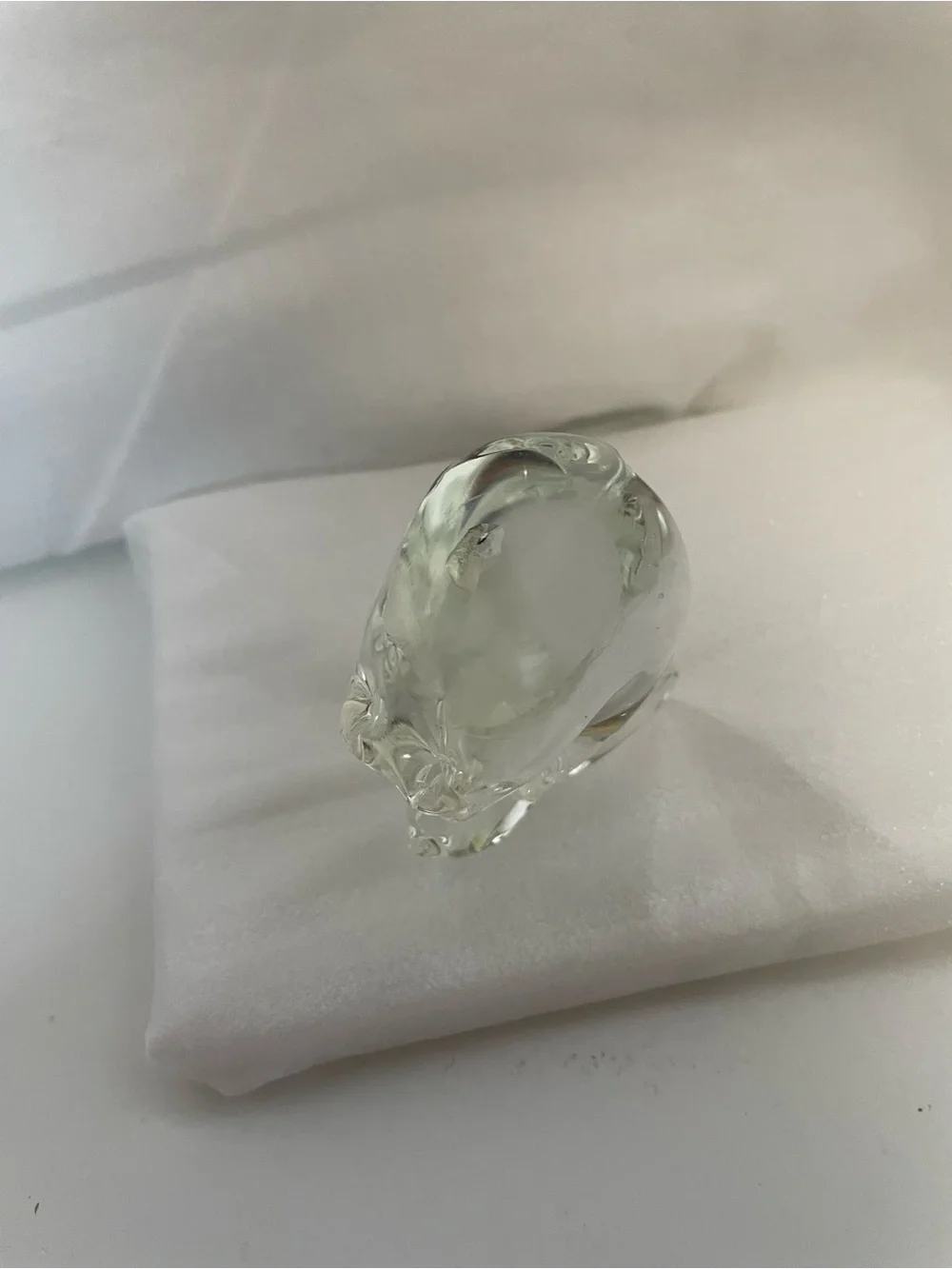 Clear Glass Bunny Figurine Decorative Accent